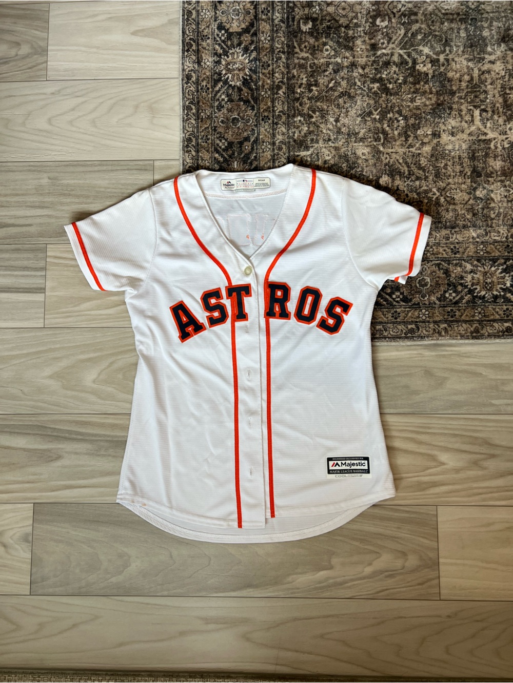 Majestic White & Orange Astros Women’s Jersey